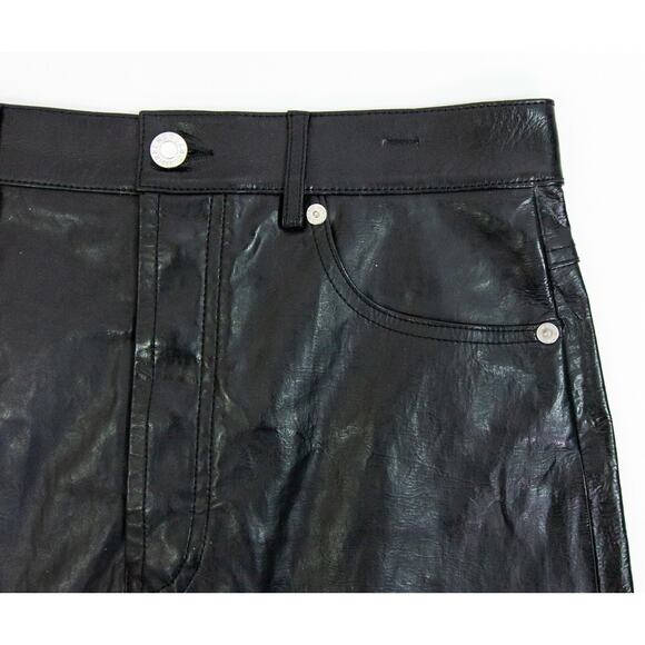 Helmet Lang Black Lamb Leather Mini Skirt Women's Size 2 - Picture 4 of 11